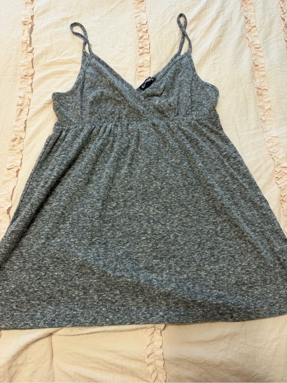Express heathered gray babydoll top